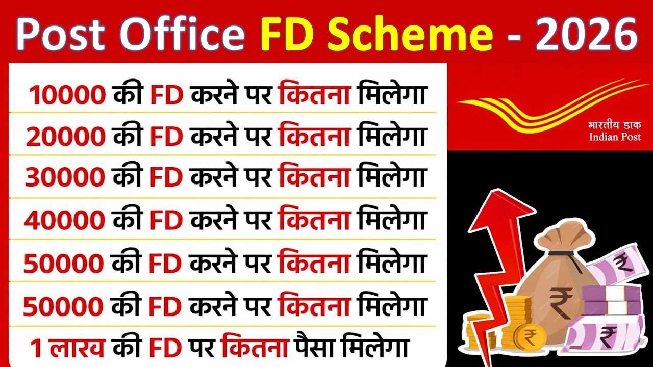 Post Office FD Scheme: पोस्ट ऑफिस की धमाकेदार स्कीम जानें कितना निवेश करने पर कितना मिलेगा रिटर्न
